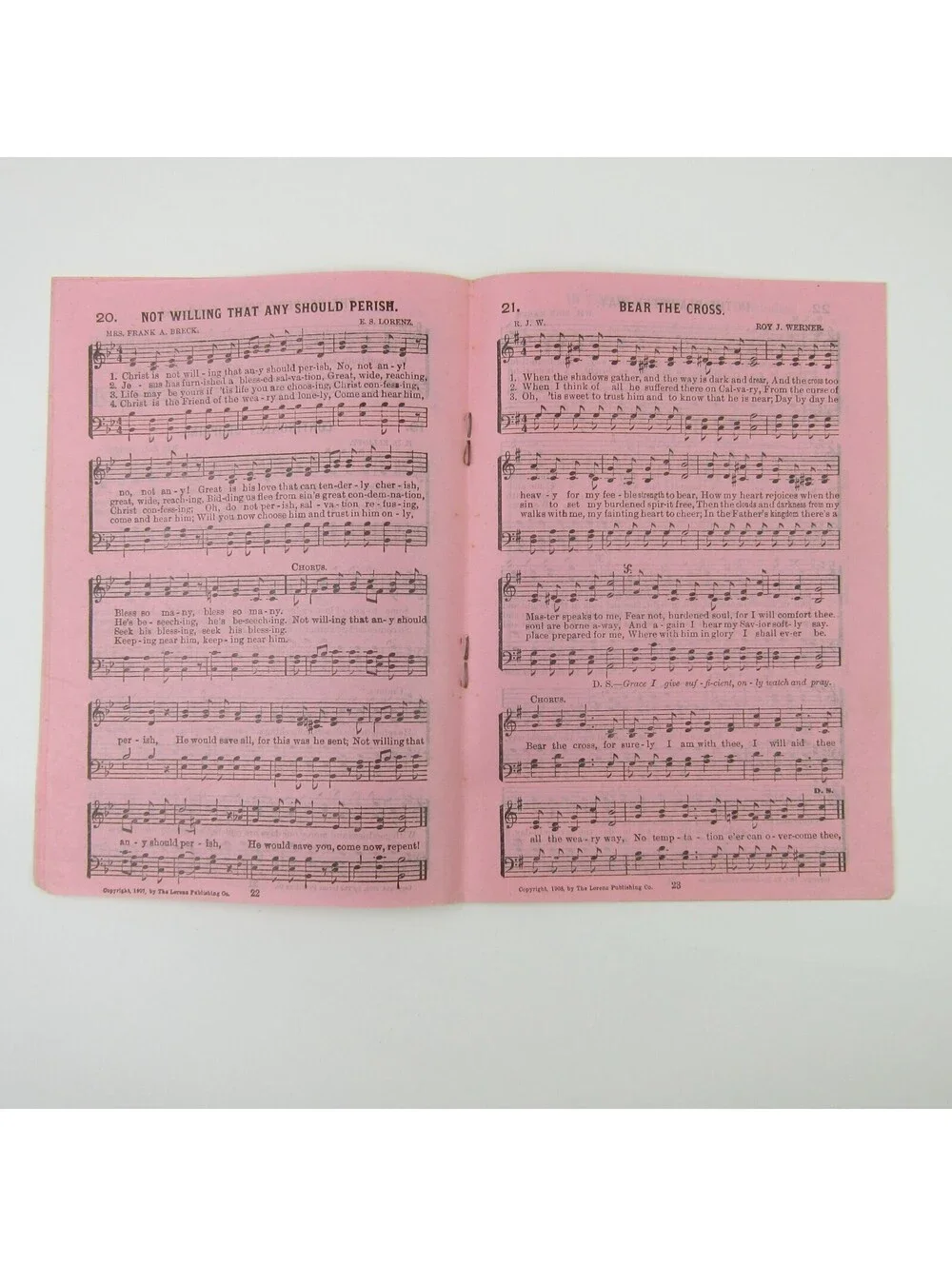 Sheet Music Sunday School Songs Lorenz Publishing Co Dayton Ohio Antique 1908